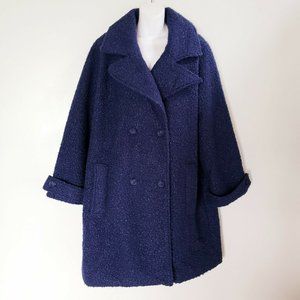 NWoT Women's ANTHONY RICHARDS Berber Blue Coat Jacket Button Front